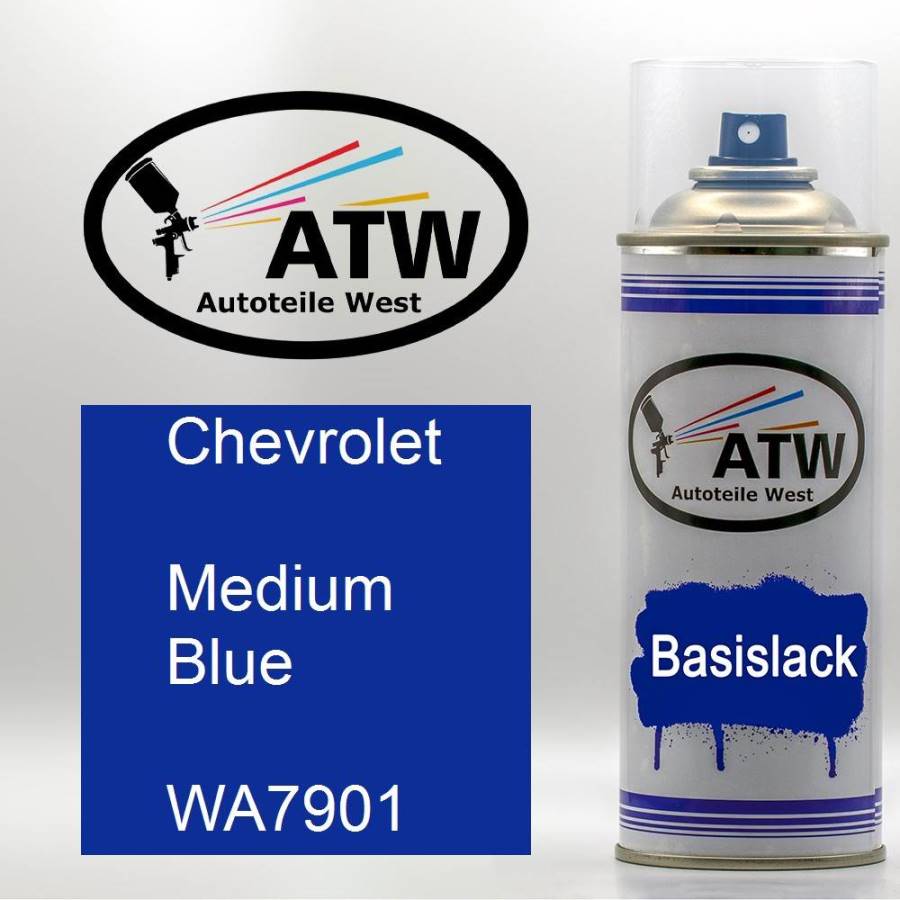 Chevrolet, Medium Blue, WA7901: 400ml Sprühdose, von ATW Autoteile West.